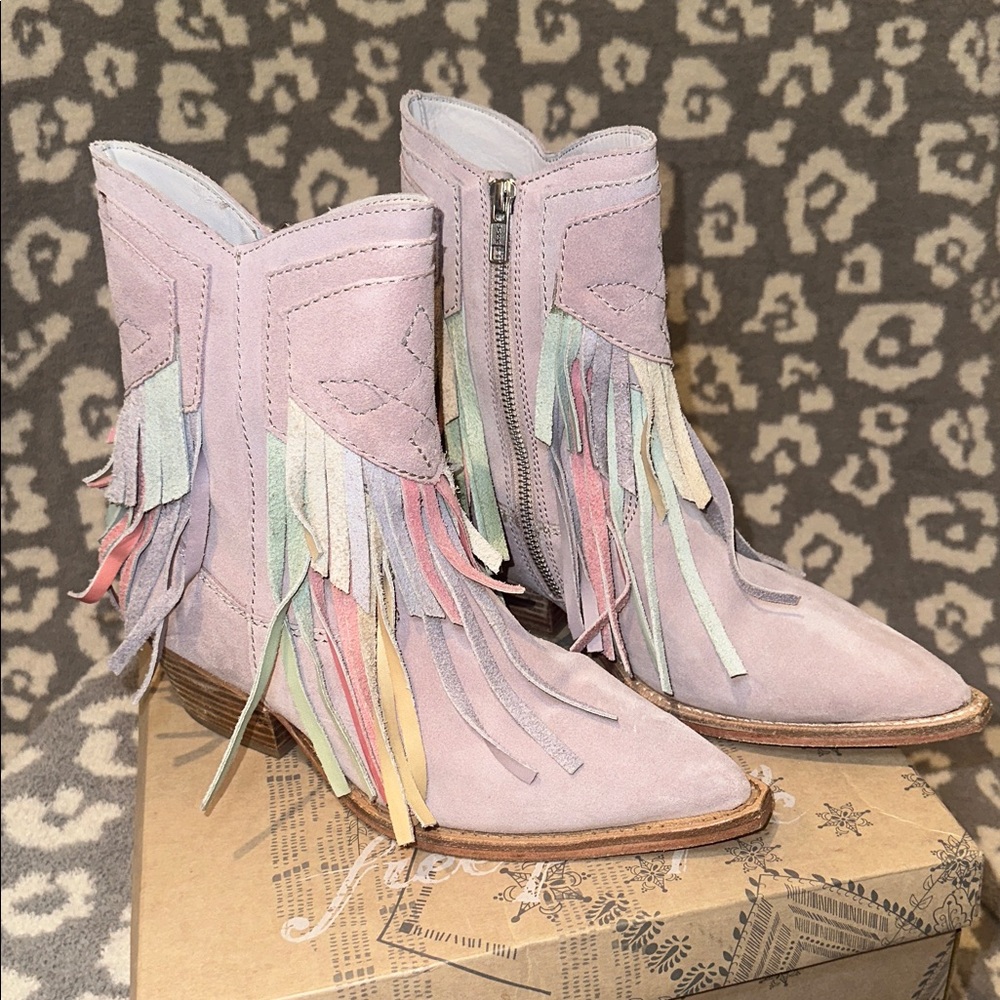 Free People Collection Lawless Fringe Western Booties in Pink Multi ππ - Picture 6 of 17